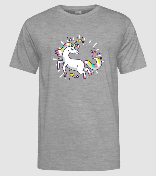 Unicorn Spark model gri pe tricou