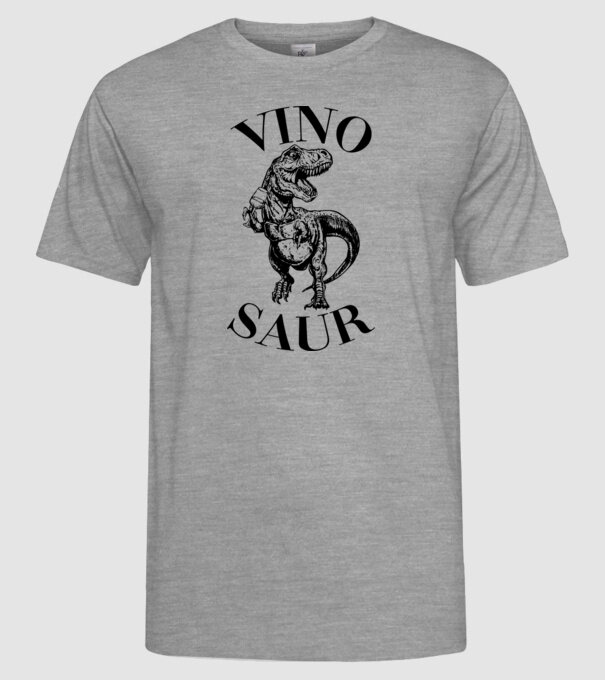 Vinosaur model gri pe tricou