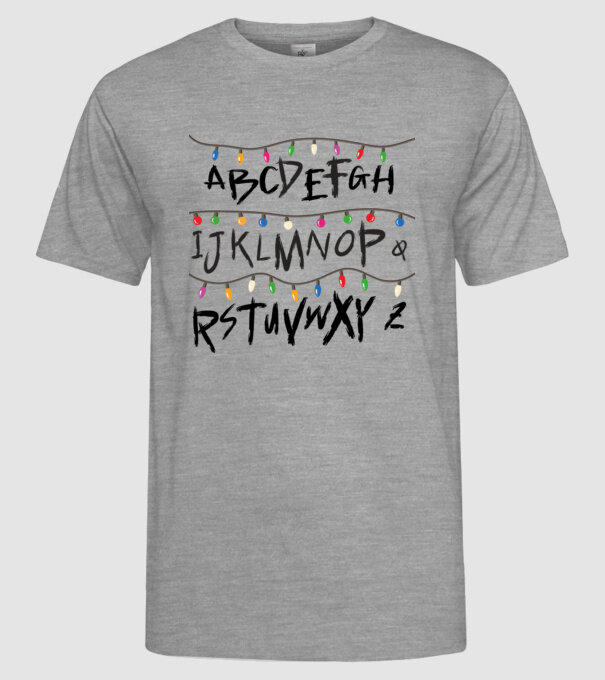 abcdef stanger things model gri pe tricou