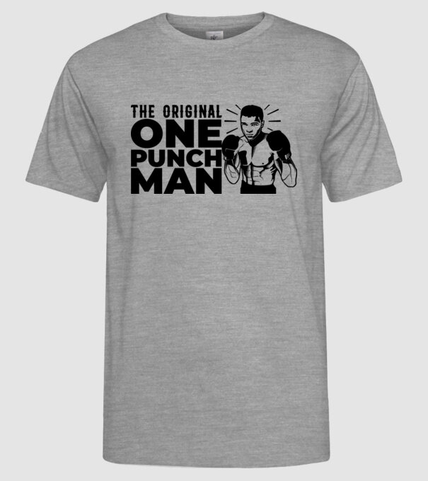 Ali the original one punch man model gri pe tricou