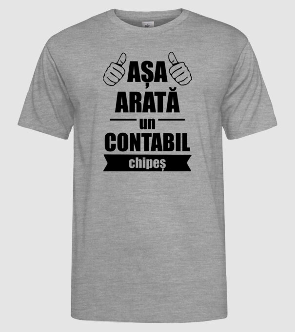 așa arată un contabil chipeș model gri pe tricou