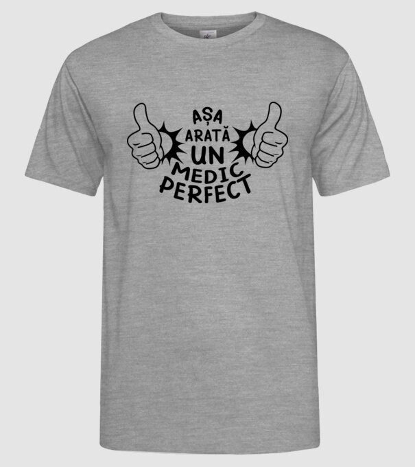 Așa arată un MEDIC perfect model gri pe tricou
