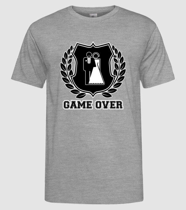 Bachelor GAME OVER model gri pe tricou