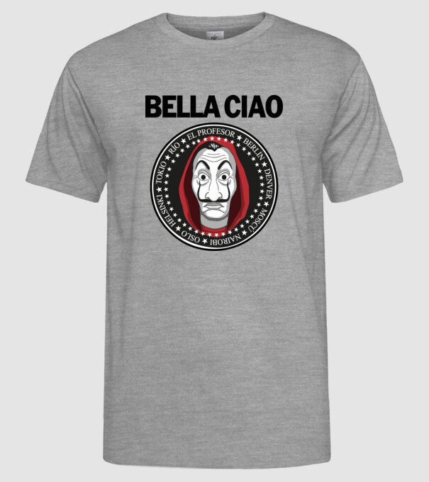 bella ciao stroke model gri pe tricou
