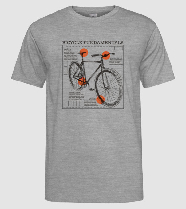 Bicycle fundamentals model gri pe tricou