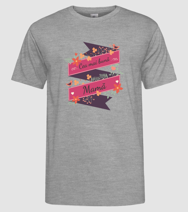 cea mai bună mamă model gri pe tricou