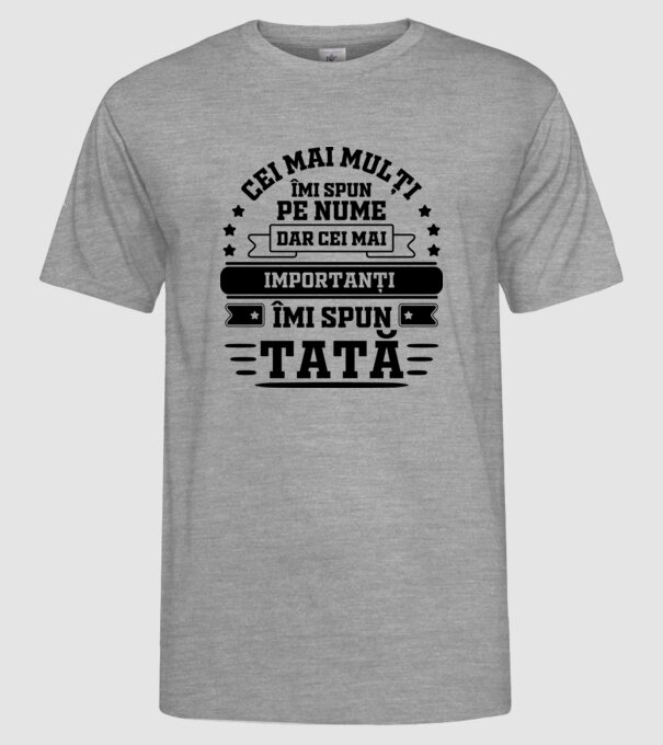 Cei mai mulți îmi spun pe nume, dar cei mai importanți îmi spun tată model gri pe tricou