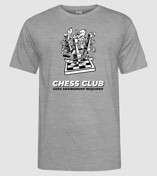 chess club model gri pe tricou