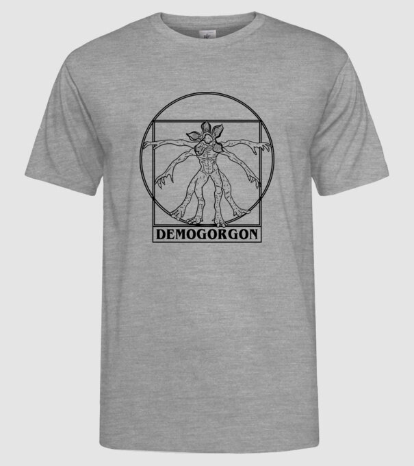 demogorgon da vinci model gri pe tricou