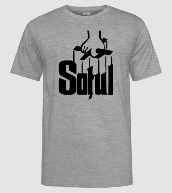 Soțul model gri pe tricou