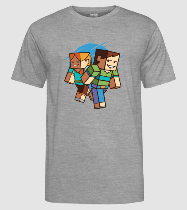 Minecraft model gri pe tricou