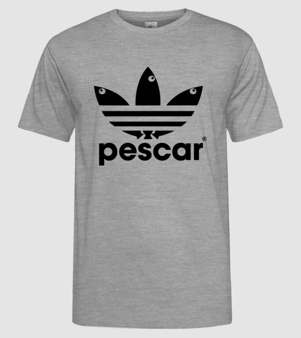 Pescar original model gri pe tricou