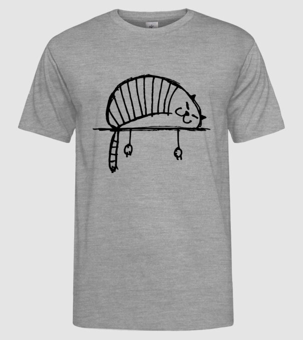 pisică model gri pe tricou