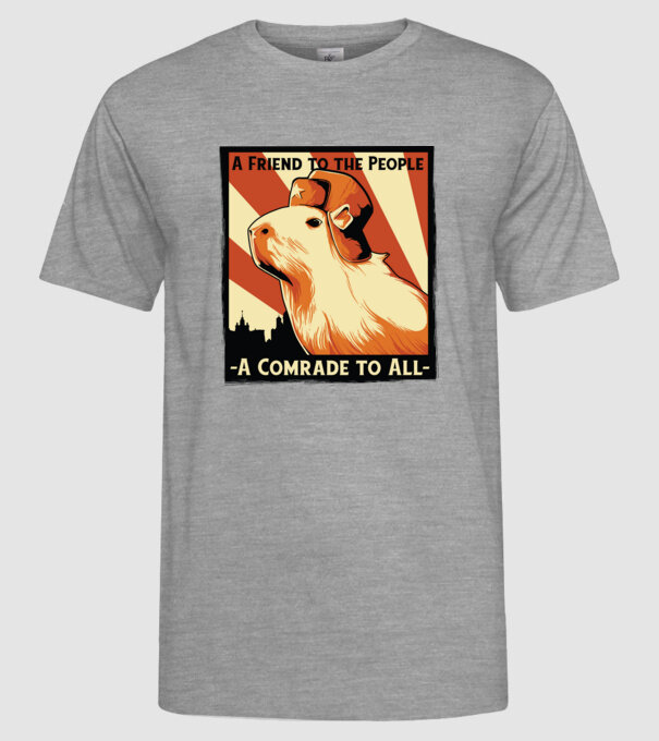 Soviet Capybara model gri pe tricou