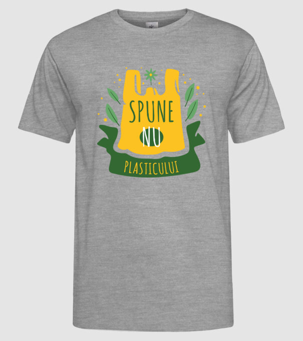 spune nu plasticului model gri pe tricou