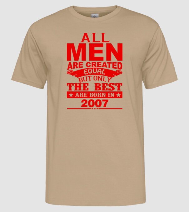 All men are created - 2007 model nisipiu pe tricou