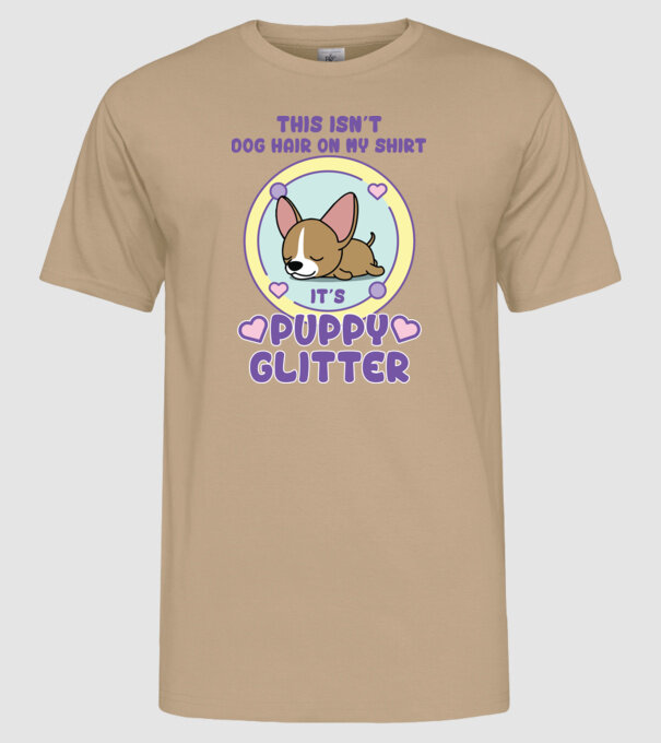 Paiete câine model nisipiu pe tricou