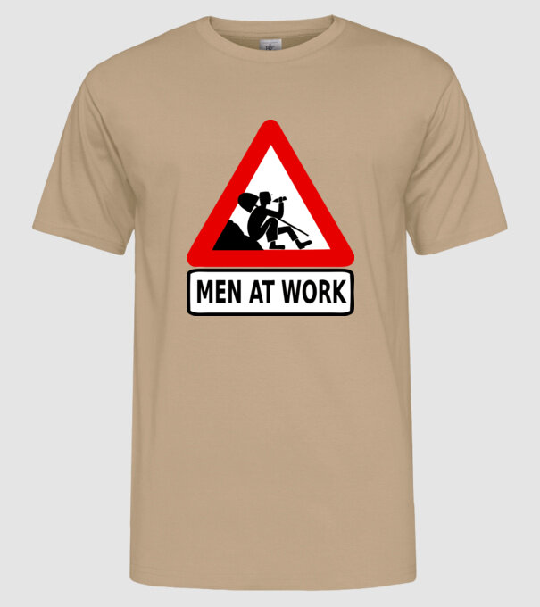 men at work model nisipiu pe tricou