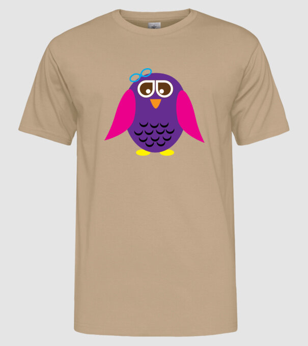 Owl model nisipiu pe tricou