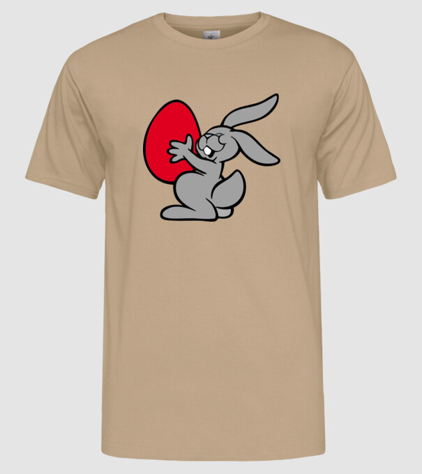 Ou roșu și iepure model nisipiu pe tricou