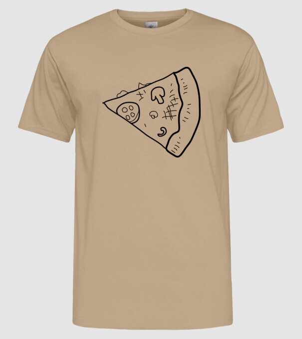 Felie de pizza (parte tricou pereche) model nisipiu pe tricou