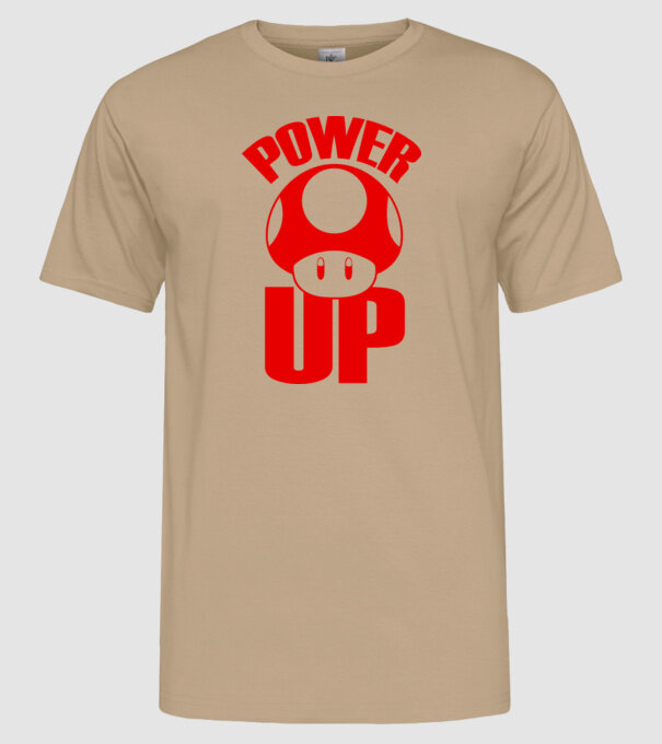 Power up model nisipiu pe tricou