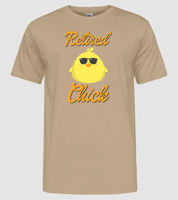 Retired chick model nisipiu pe tricou