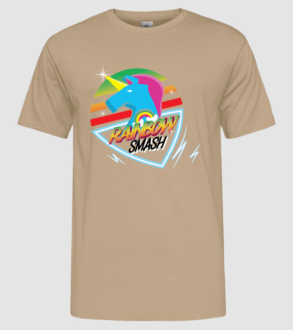 Curcubeu unicorn model nisipiu pe tricou