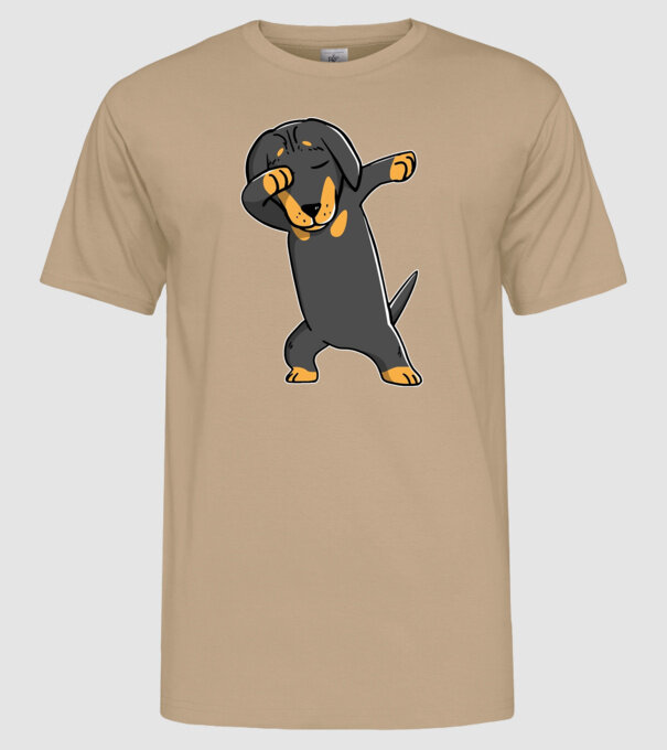 Teckel DAB model nisipiu pe tricou
