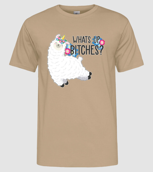 Whatsup bitches model nisipiu pe tricou