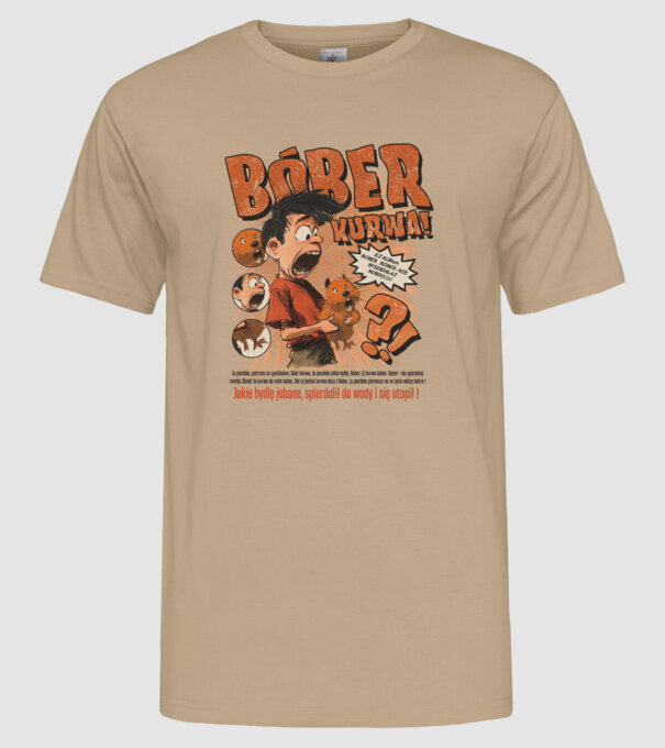 Bobr Kurwa comic model nisipiu pe tricou
