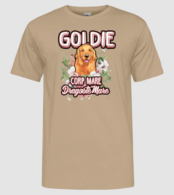 Goldie picioare mici dragoste mare model nisipiu pe tricou