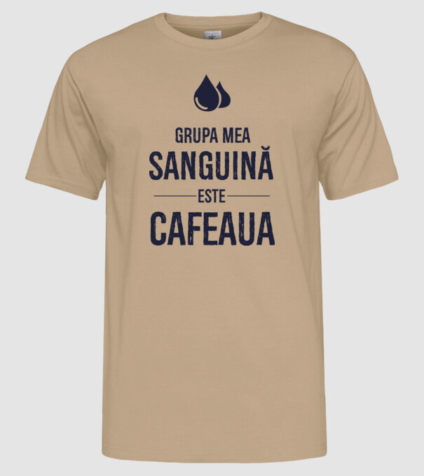 Grupa mea sanguină este cafeaua model nisipiu pe tricou