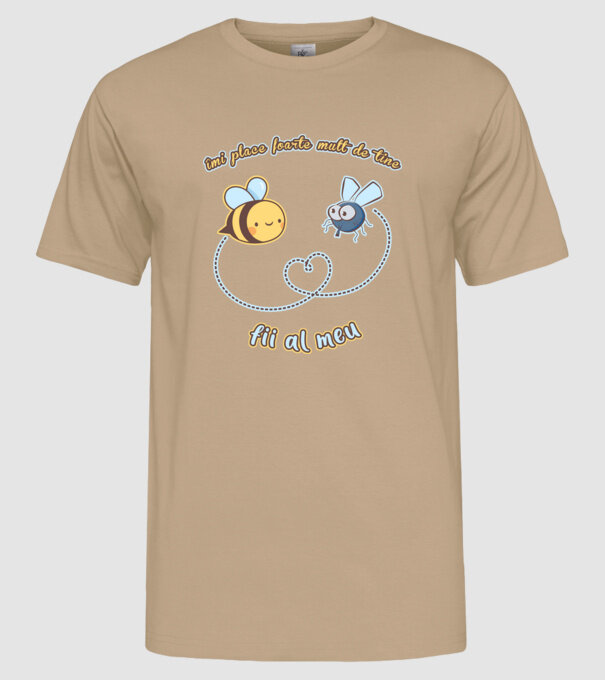 îmi place foarte mult de tine - fii al meu model nisipiu pe tricou