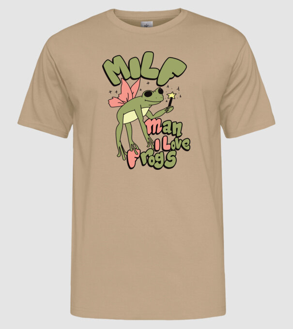 MILF man i love frogs model nisipiu pe tricou