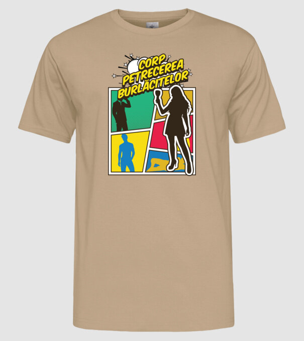 corp petrecerea burlăcitelor model nisipiu pe tricou