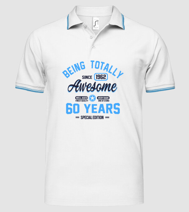 60 years of being totally awesome model alb pe tricou