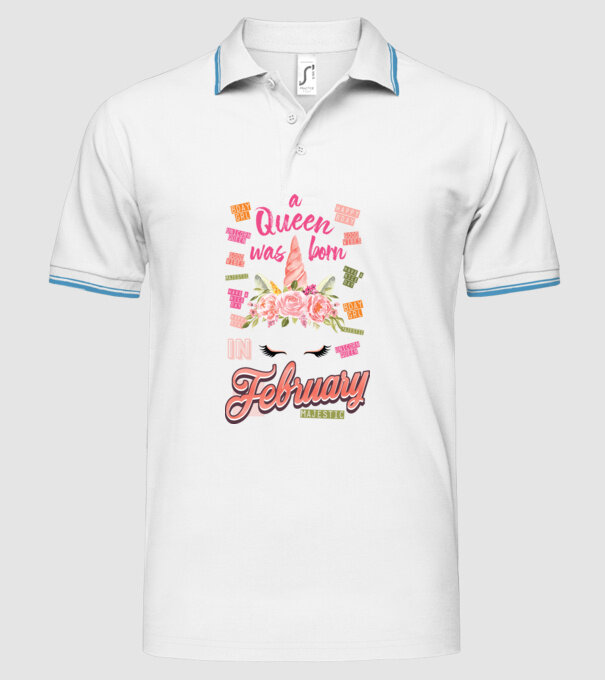 A queen was born in FEBRUÁR model alb pe tricou