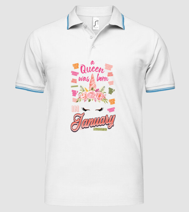 A queen was born in JANUÁR model alb pe tricou