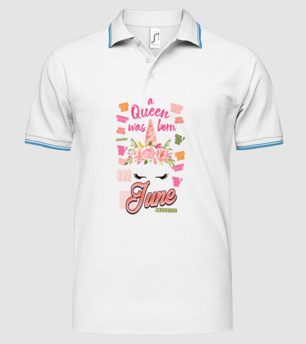 A queen was born in JÚNIUS model alb pe tricou