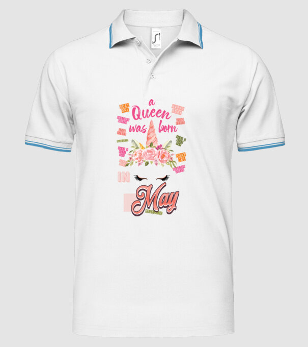 A queen was born in MÁJUS model alb pe tricou
