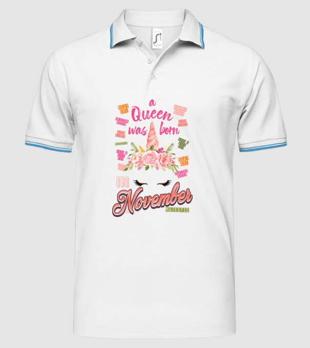 A queen was born in NOVEMBER model alb pe tricou