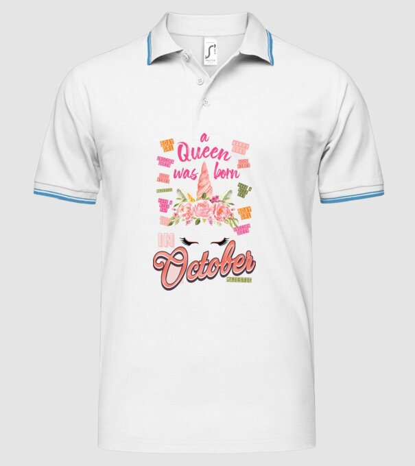 A queen was born in OKTÓBER model alb pe tricou