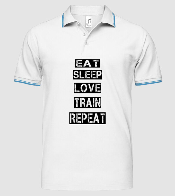 AET SLEEP LOVE TRAIN model alb pe tricou