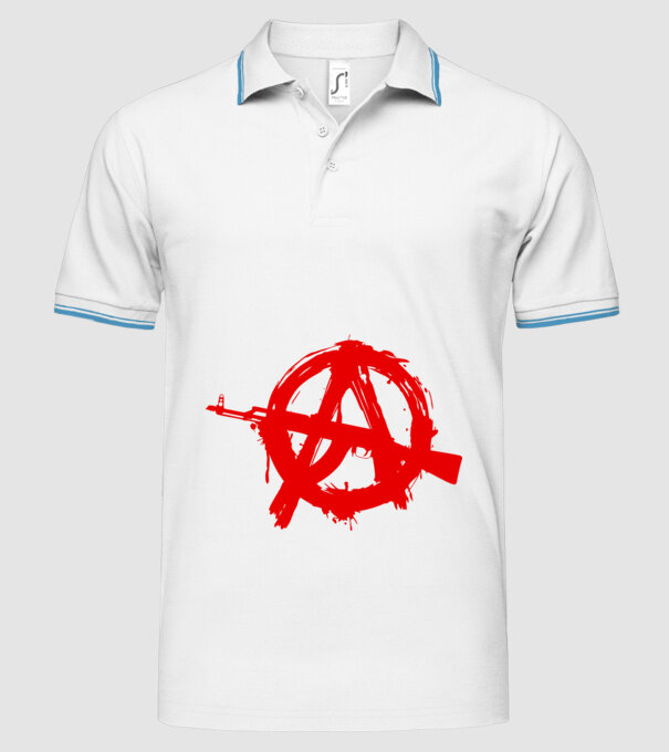 Akanarchy model alb pe tricou