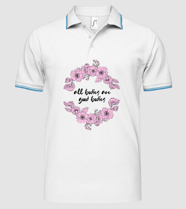 All bodies are good bodies floral model alb pe tricou