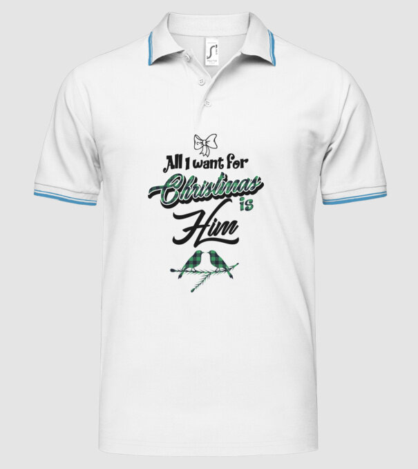 All i want for Christmas is Him model alb pe tricou