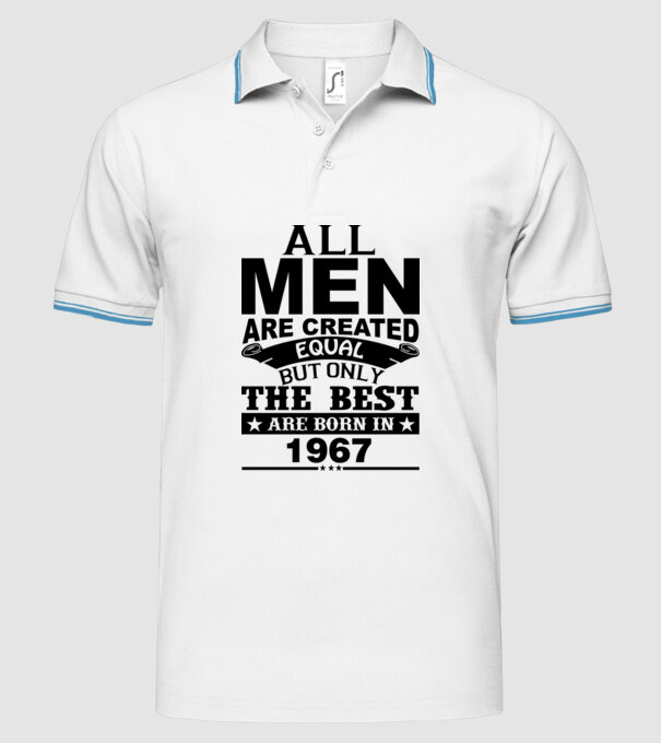All men are created - 1967 model alb pe tricou