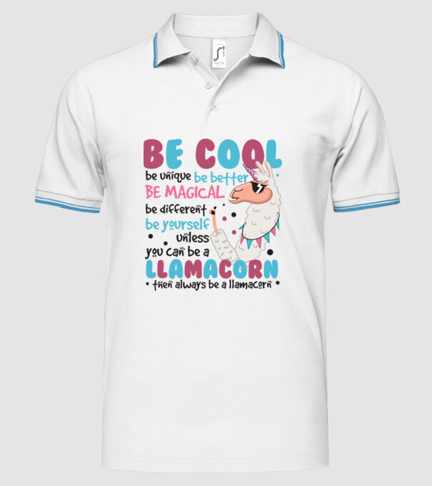 Always be a llamacorn model alb pe tricou