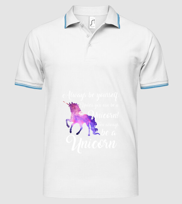 Always be UNICORN model alb pe tricou